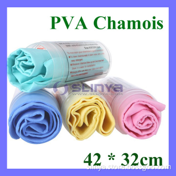 4 Colors PVA Chamois Car Wash Towel Cleaner Car Accessories Screen Cleaning Hair Drying Cloth with Tube